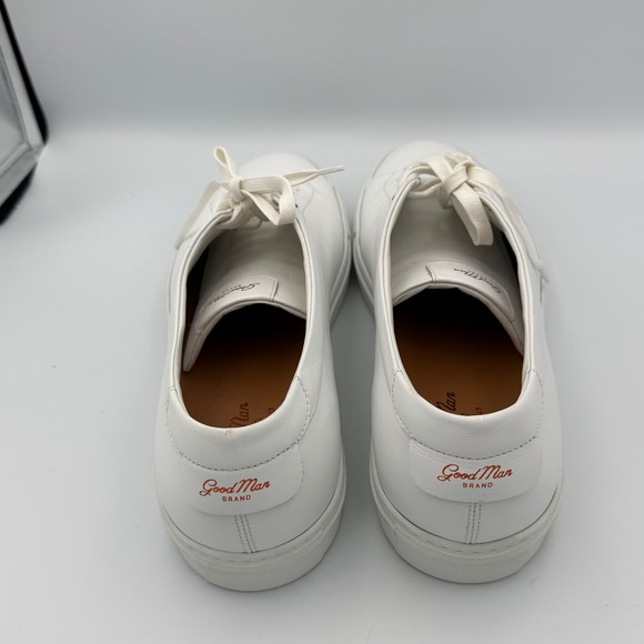 Good Man Brand Edge Sneakers Men's 13 White Leather Made in Italy Court Shoes - Picture 4 of 9